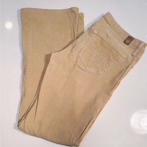 AG Jeans The Angel Bootleg Baby Cord Light Khaki size 29x29